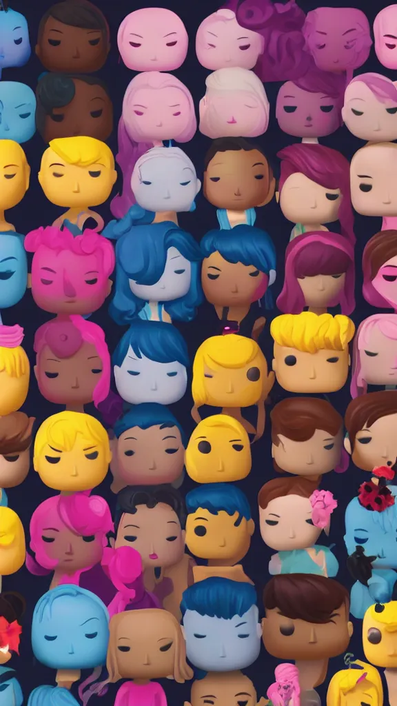 Image similar to sweet lady Funko Pop emoji portrait cinematic lighting