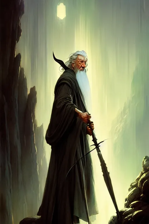 Image similar to gandalf by bayard wu, anna podedworna, gaston bussiere, greg rutkowski