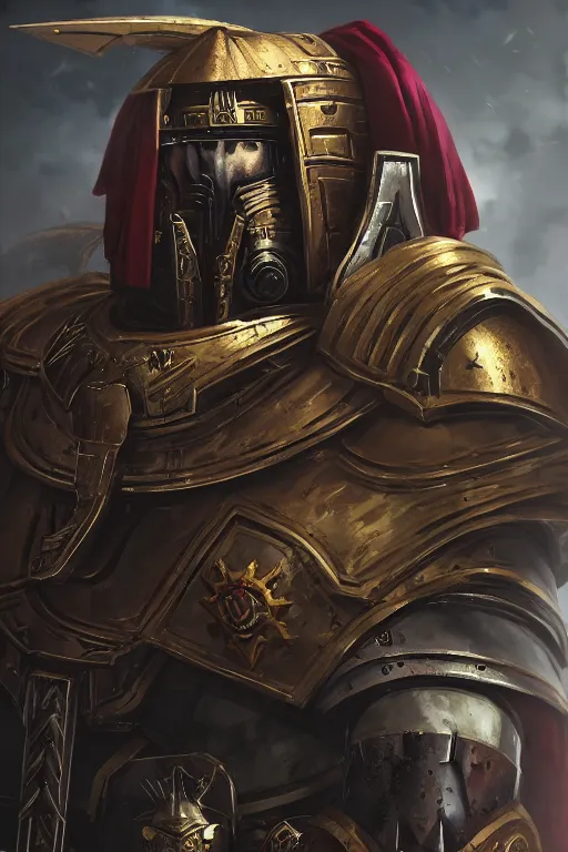 Image similar to armor portrait heros warhammer 4 0 k horus heresy fanart - the primarchs emperor by johannes helgeson animated with vfx concept artist & illustrator global illumination ray tracing hdr fanart arstation zbrush central hardmesh 8 k octane renderer comics stylized