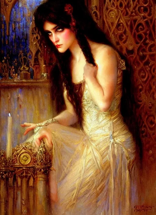 Image similar to gothic princess portrait. by gaston bussiere