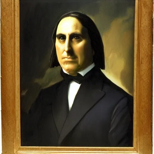 Image similar to portrait of Julius Evola, in the style of the Hudson River School