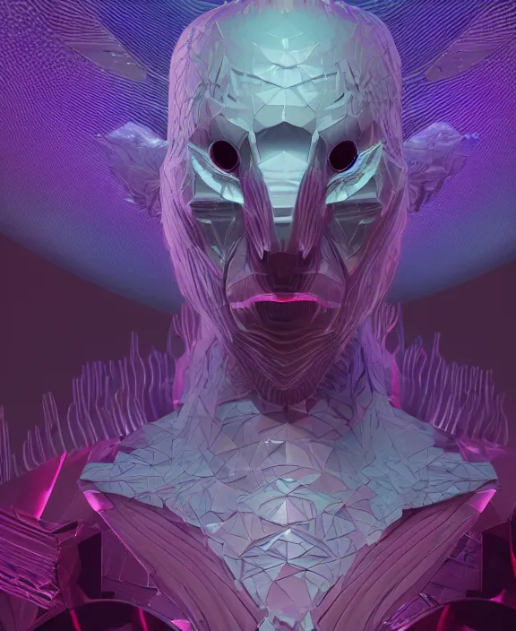 Image similar to a detailed character concept of a crystalline dark lord by Moebius and Beeple, 4k resolution, photorealistic