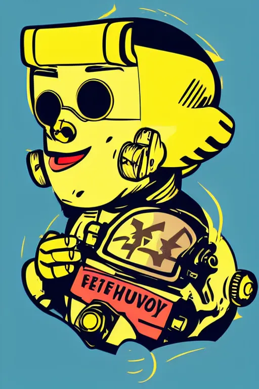 Image similar to fallout 7 6 retro futurist illustration art by butcher billy, sticker, colorful, illustration, highly detailed, simple, smooth and clean vector curves, no jagged lines, vector art, smooth andy warhol style