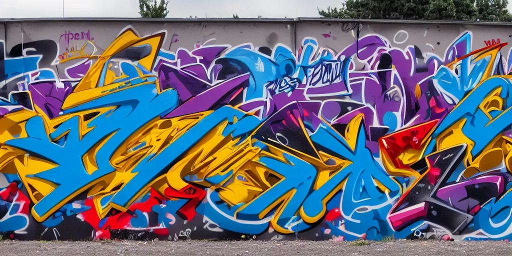 Image similar to 3 d! graffiti, gradients! extreme wide angle, arrows, drips, in the style of daim!, totem, fleks, odeith