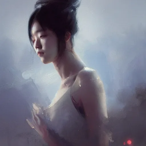 Image similar to lee jin - eun by greg rutkowski, rule of thirds, seductive look, beautiful