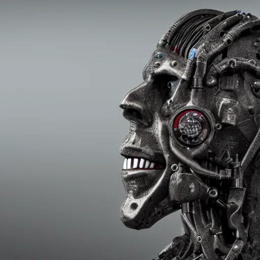 Image similar to a frankenstein monster made out of machine parts, 8 k, shallow depth of field, 8 k, ultra high detail, concept art, w 1 0 2 4