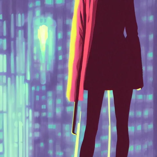 Image similar to a beautiful painting artwork of a woman on a rainy night, cyberpunk, by ilya kuvshinov featured on artstation