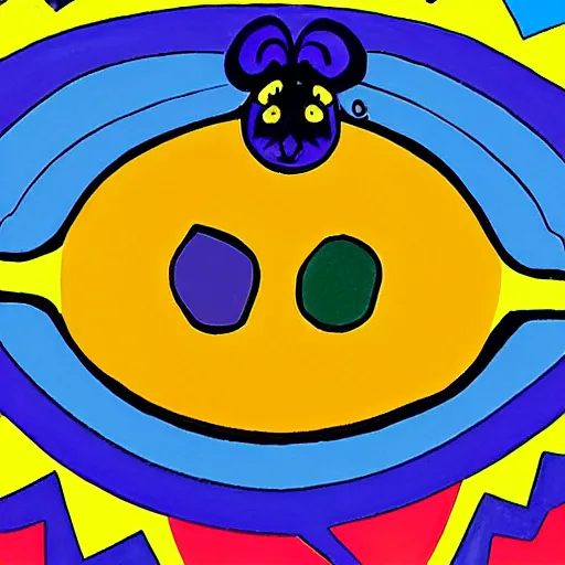 Prompt: Cartoon bee in the style of Yellow Submarine by peter max