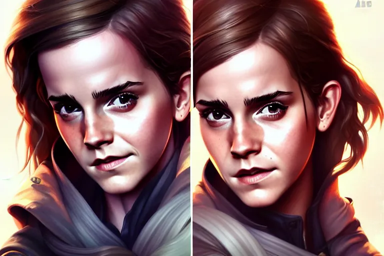 Image similar to emma watson inside a menu, hyper detailed, digital art, artstation, cinematic lighting, studio quality, smooth render, by artgerm, greg rutkowski, boris vallejo