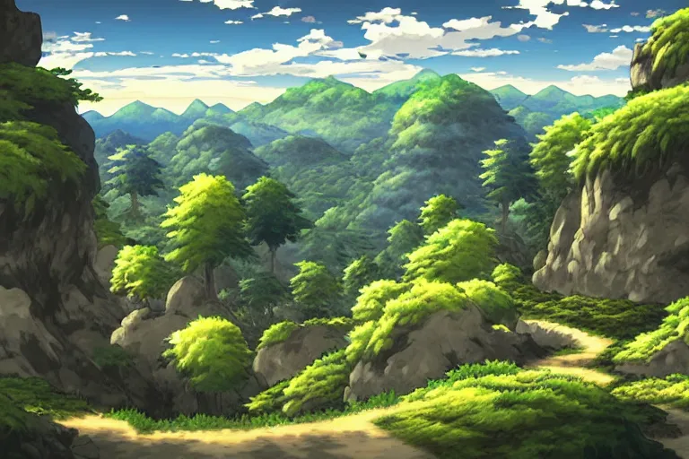 Image similar to mushoku tensei landscape art