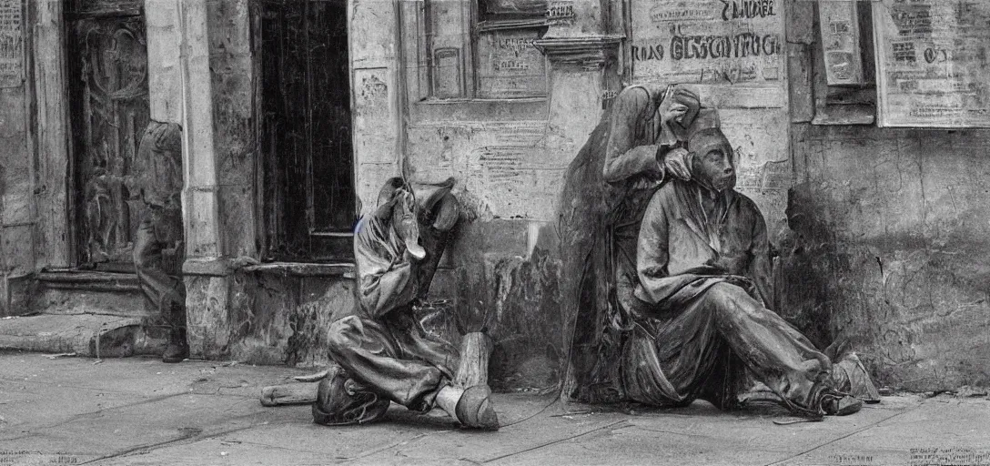 Prompt: man, begging for forgiveness, streets of New York, photo, realistic