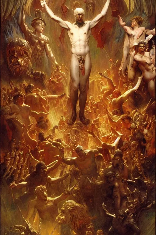 Image similar to the seventh circle of hell from dante's divine comedy. highly detailed painting by gaston bussiere, craig mullins, j. c. leyendecker 8 k