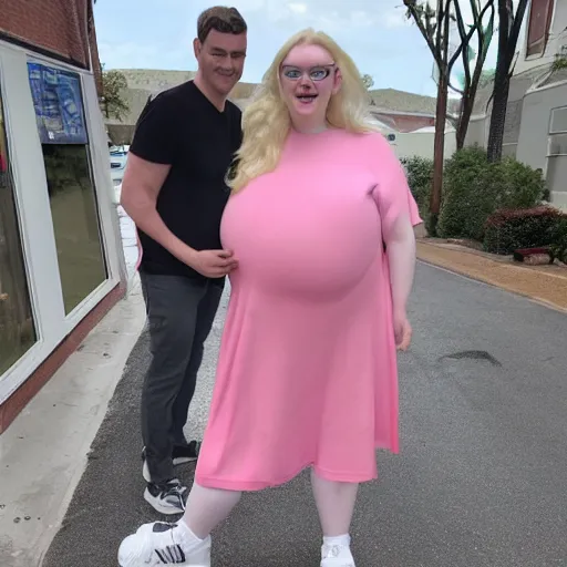 Image similar to photo from my 600 lb life starring Elle fanning as fat obese disgusting pig woman