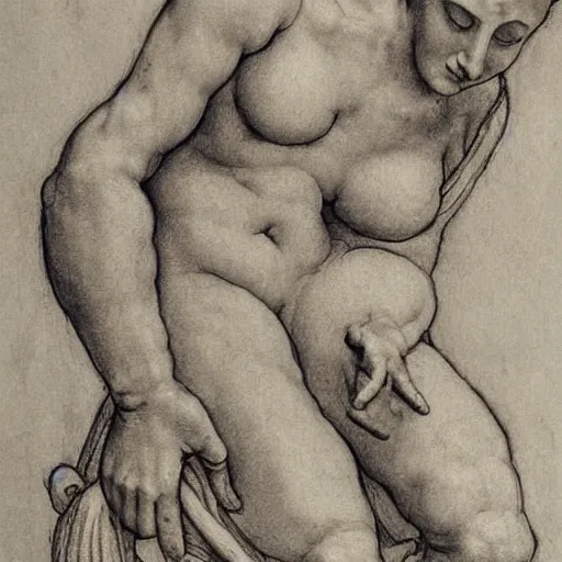 Image similar to of michaelangelo intricate detailed drawings of the female form full figure women different positions