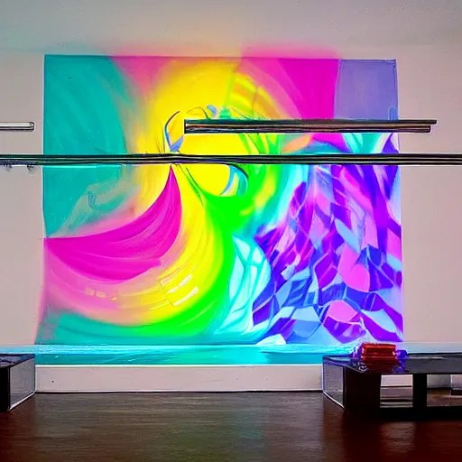 Image similar to backflip into a pool caustics lighting impressive colorful masterpiece graffiti