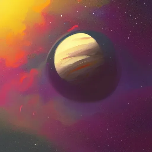 Image similar to a detailed painting of a marble like planet floating in space in a sea of colorful sea of stars, by alena aenami, petros afshar and greg rutkowski trending on artstation, deviantart, planet, clouds, earth, exoplanet, stars