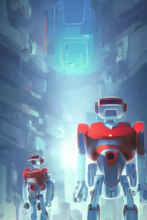 Image similar to metabots medabots medarotto medarot robot minimalist comics, behance hd by jesper ejsing, by rhads, makoto shinkai and lois van baarle, ilya kuvshinov, rossdraws global illumination ray tracing hdr radiating a glowing aura