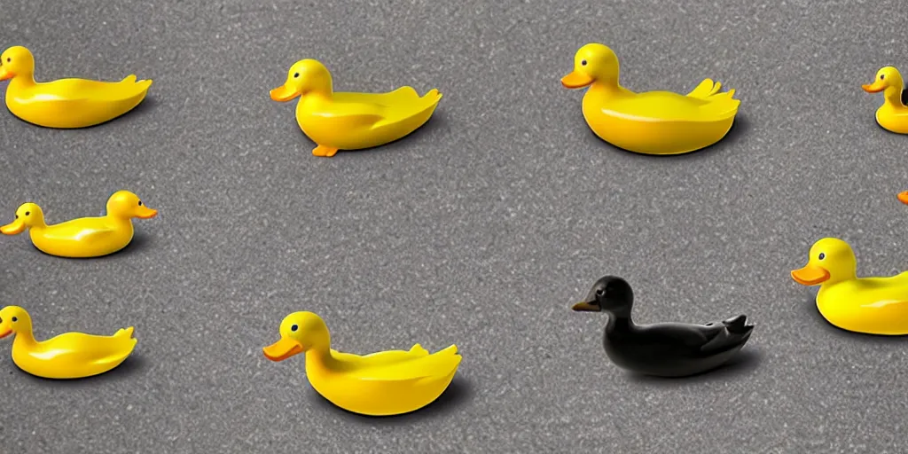 Image similar to evolution of a duck to a rubber duck