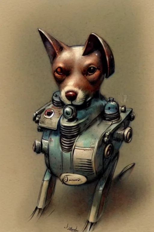 Image similar to (((((1950s robot dog . muted colors.))))) by Jean-Baptiste Monge !!!!!!!!!!!!!!!!!!!!!!!!!!!