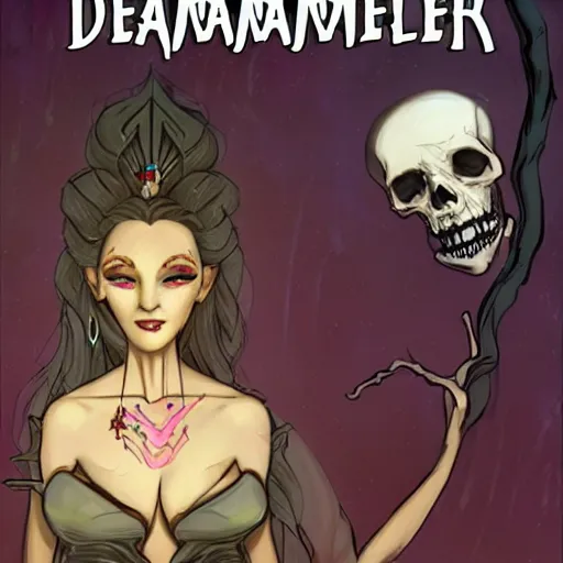 Prompt: a beautiful female necromancer raising the dead