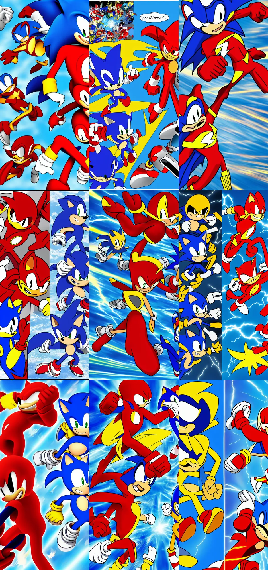 Prompt: Flash vs Sonic,8k resolution,3d,-W 540
