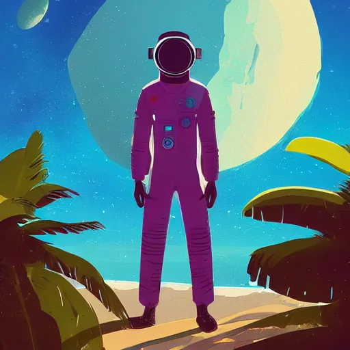 Prompt: astronaut on a tropical beach by james gilleard