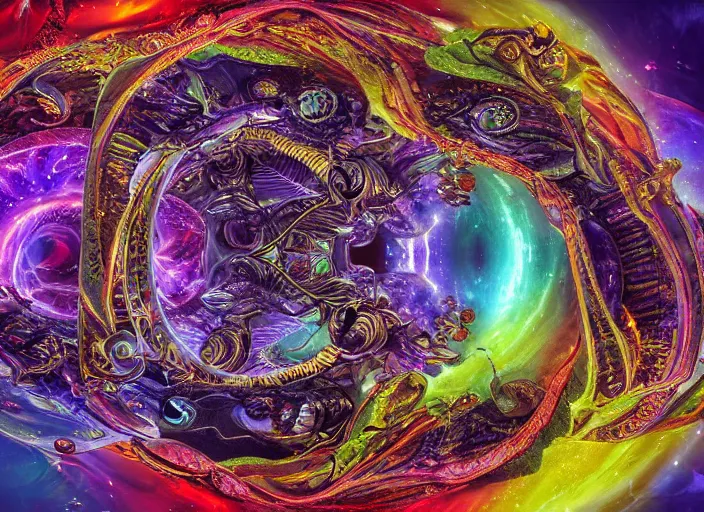 Prompt: the ouroboros of infinite flower universes, by adriaen van der spelt, dichromatism, paradox, volumetric light, insanely detailed and intricate, hypermaximalist, warm colors, dramatic lighting, smooth, sharp focus, extremely detailed, aesthetically pleasing composition