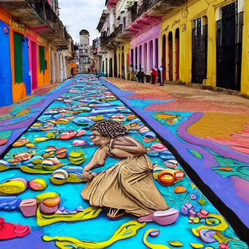 Prompt: stunning Plasticine art street of Havana