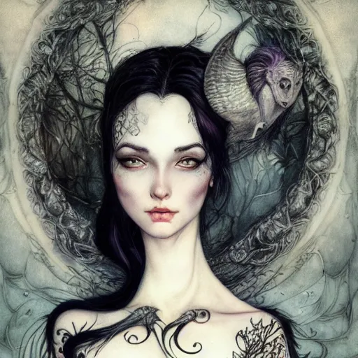 Prompt: a portrait in the style of anna dittmann and gerald brom and arthur rackham.