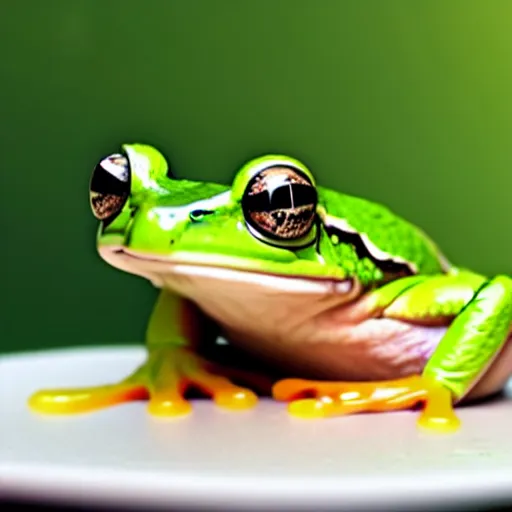 Image similar to frog emerging from yogurt