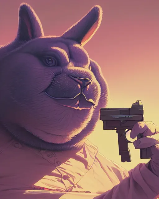 Prompt: highly detailed surreal vfx portrait of a cute, happy big chungus, shooting two mac - 1 0 s, stephen bliss, unreal engine, greg rutkowski, loish, rhads, beeple, makoto shinkai and lois van baarle, ilya kuvshinov, rossdraws, tom bagshaw, alphonse mucha, global illumination, detailed and intricate environment