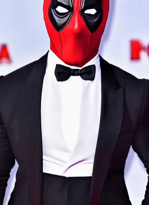 Image similar to actor mario casas con el traje deadpool photo 4k high details