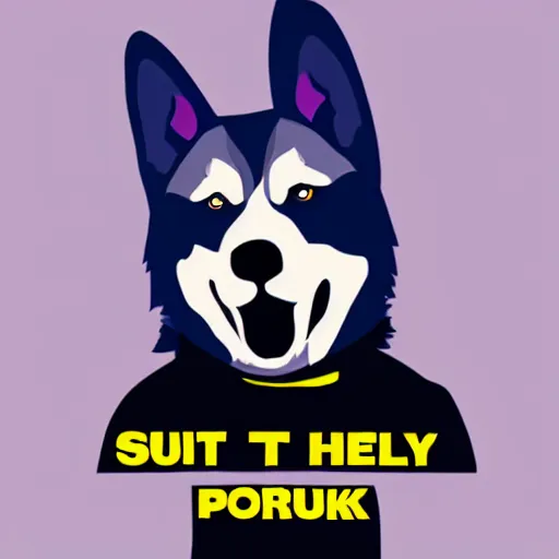 Image similar to husky in the style of south park