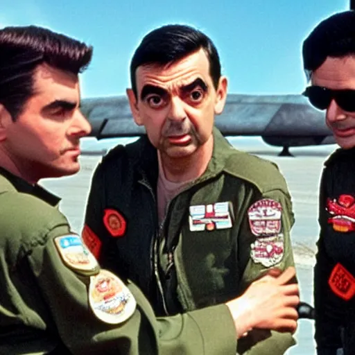 Prompt: Mr Bean in Top Gun