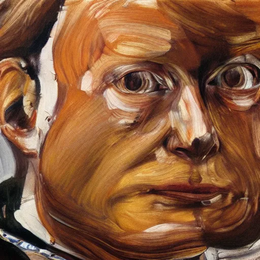 Prompt: high quality high detail painting by lucian freud, hd, ginger looking away