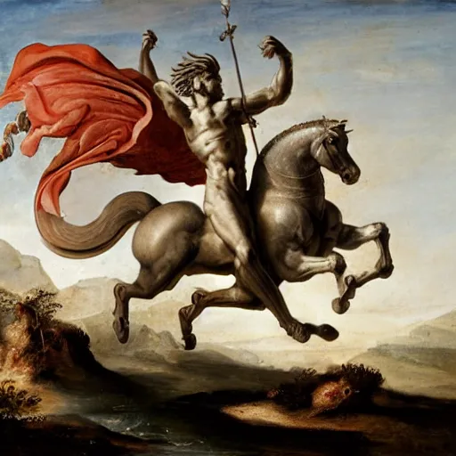 Image similar to bellerophon facing the chimera