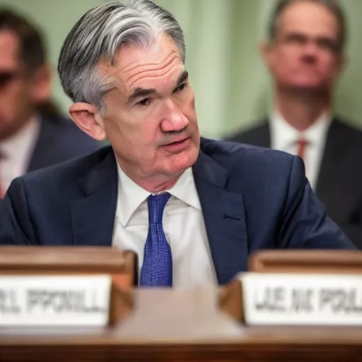 Image similar to jerome powell debating jerome powell in front of congress