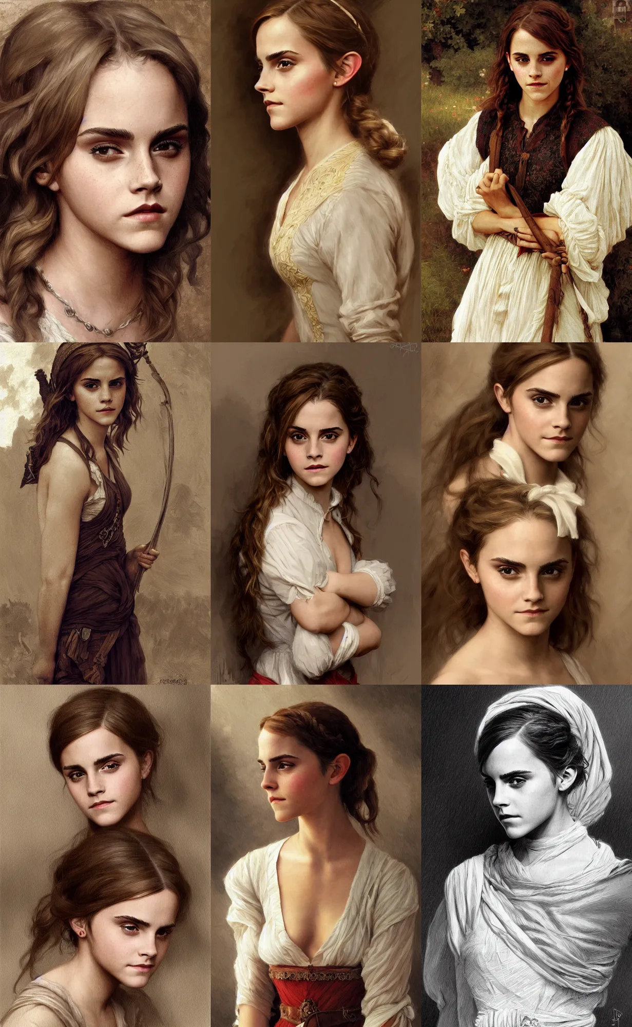 Prompt: emma watson, annasophia robb, traditional corsican, intricate, highly detailed, artstation, illustration, jurgens, rutkowski, bouguereau