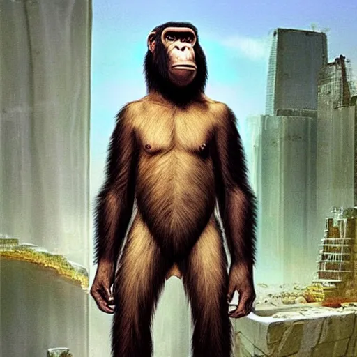 Image similar to human ape mixed in the future