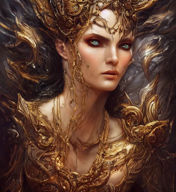 Image similar to unreal engine render + a goddess, smooth, coherent, high detailed, by Karol Bak, featured on artstation, instagram HD, unreal engine