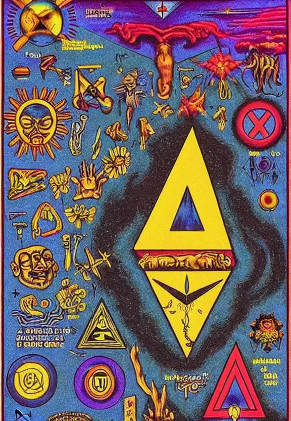 Image similar to simple, simplicity, subgenius, x - day, weird stuff, occult stuff, sacred, dmt, illuminati, gem tones, hyperrealism, stage lighting