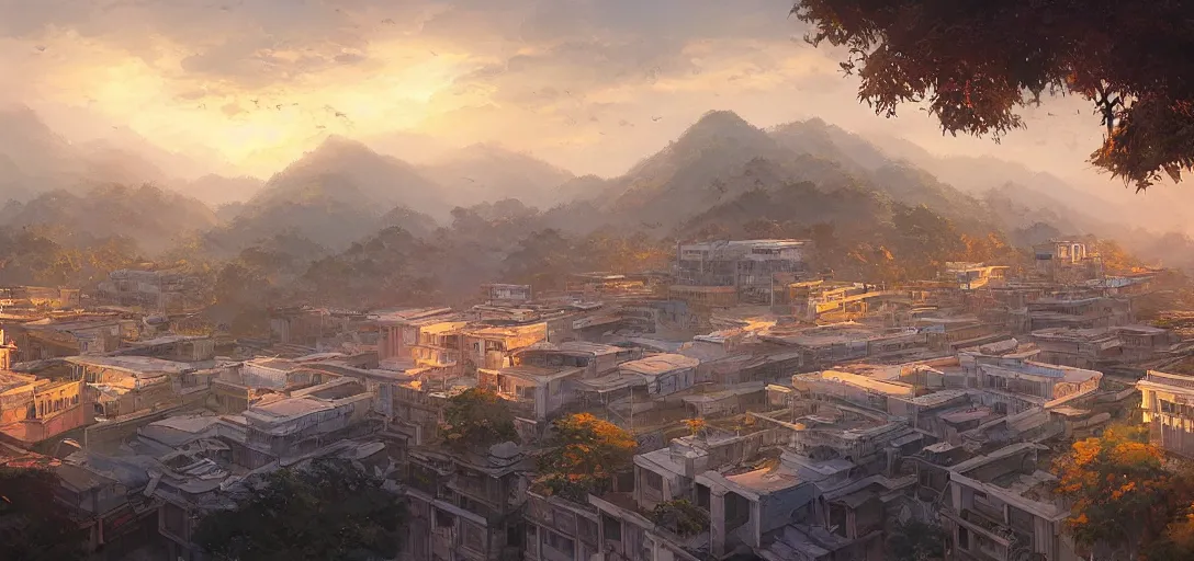 Prompt: beautiful guwahati city, Jordan Grimmer, Noah Bradley