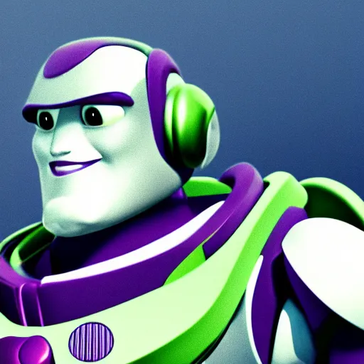 Image similar to realistic! photo of buzz lightyear with a buzz cut hairstyle, trending on artsation, 8k