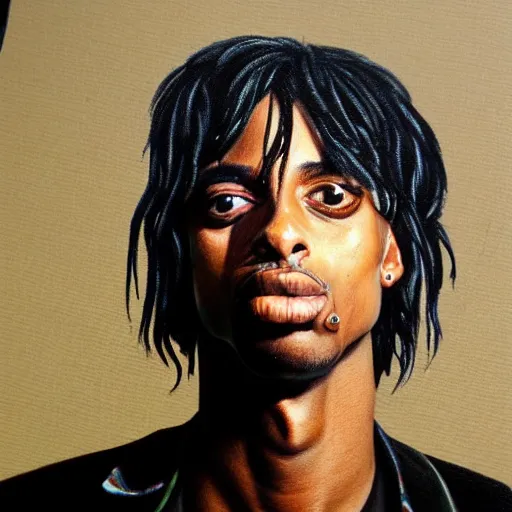 Prompt: playboi carti painted by laurie lipton 4 k detailed super realistic