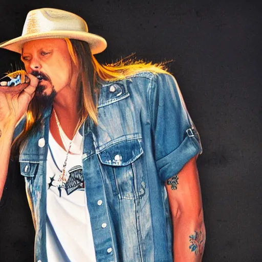 Prompt: kid rock, hyperrealistic, nighttime, 8k