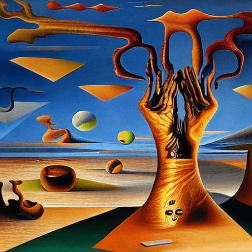 Image similar to the world between death and life, surrealistic extremely detailed painting, by damien gilley and salvador dali