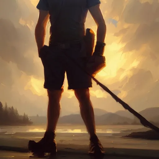 Image similar to phillip j fry portrait, dramatic light, lake background, 2 0 0 mm focal length, painted by stanley lau, painted by greg rutkowski, painted by stanley artgerm, digital art, trending on artstation