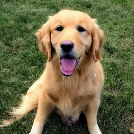 Prompt: golden retriever mixed with a human