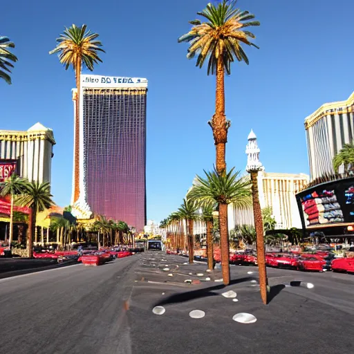 Prompt: Las Vegas Strip in the style of Adam O'Day