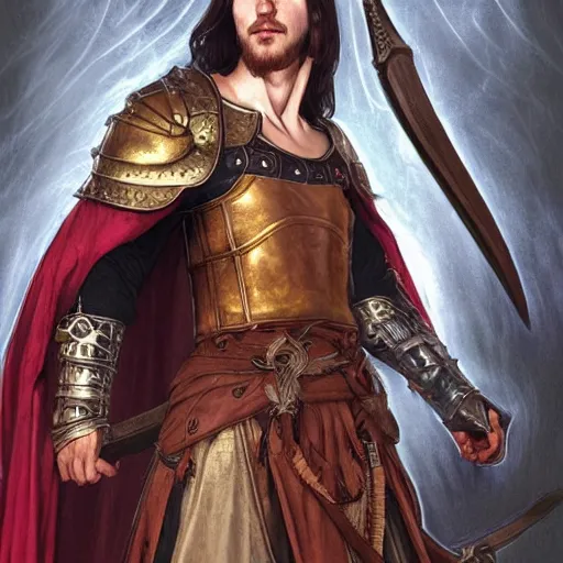 Prompt: male medieval cleric druid, firemagic, fire spell, athletic, Dark Souls character, highly detailed, digital fantasy character, painted portrait, artstation, concept art, hard focus, illustration, art by artgerm and greg rutkowski and Alphonse Mucha and Craig Mullins, James Jean, Andrey Ryabovichev, Mark Simonetti and Peter Morbacher 16k